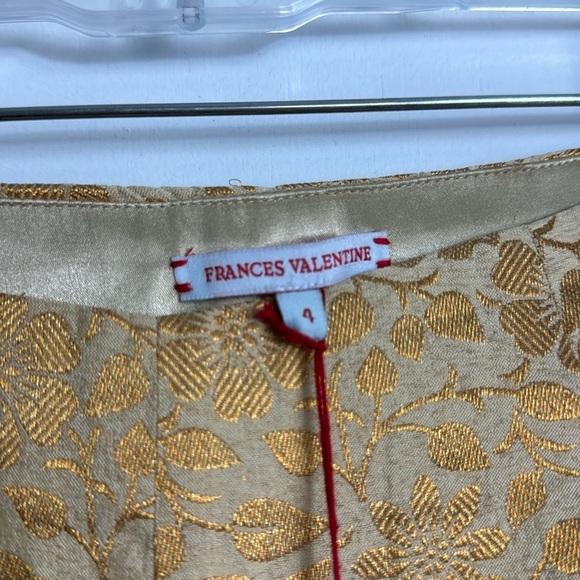 NWT Frances Valentine Gold Floral Jacquard Petrie Pant Size 4 - Picture 6 of 14